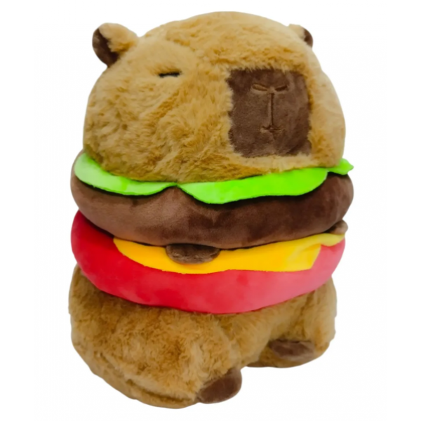 PELUCHE CAPIBARA HAMBURGUESA X30CM