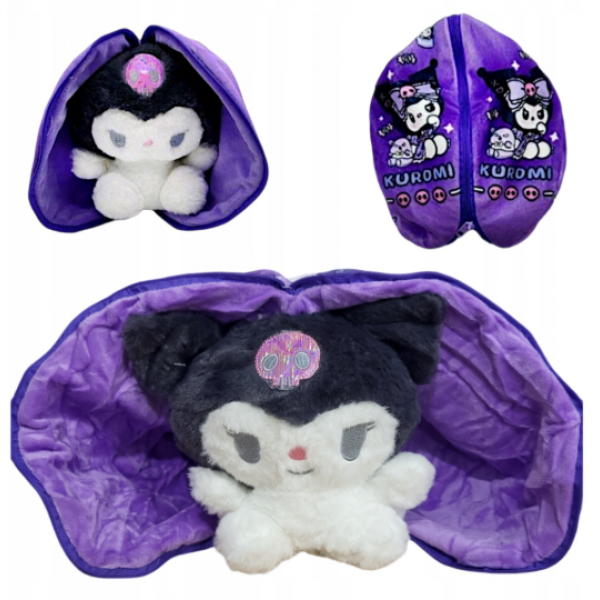 PELUCHE KUROMI FORMA DE HUEVO CON CIERRE 20CM