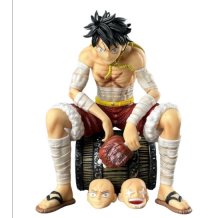 MUÑECO ONE PIECE LUFFY SENTADO POSTURA X20CM CAJA
