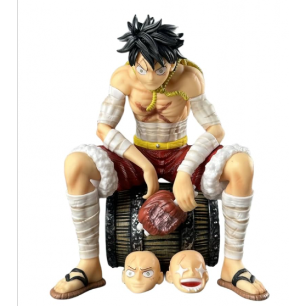 MUÑECO ONE PIECE LUFFY SENTADO POSTURA X20CM CAJA