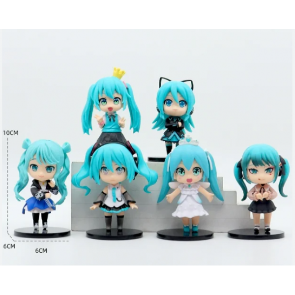 FIGURA DE MIKU HATSUNE X6 EN BOLSA 10CM