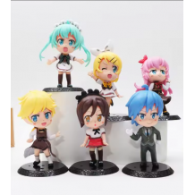 FIGURA DE MIKU HATSUNE CON AMIGOS X6 EN BOLSA 13CM