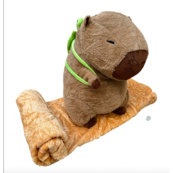 PELUCHE CAPIBARA TORTUGA CON MANTA 35CM